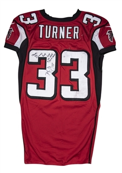 2012 Michael Turner Game Used & Signed Atlanta Falcons Home Jersey Photo Matched to 11/18/2012